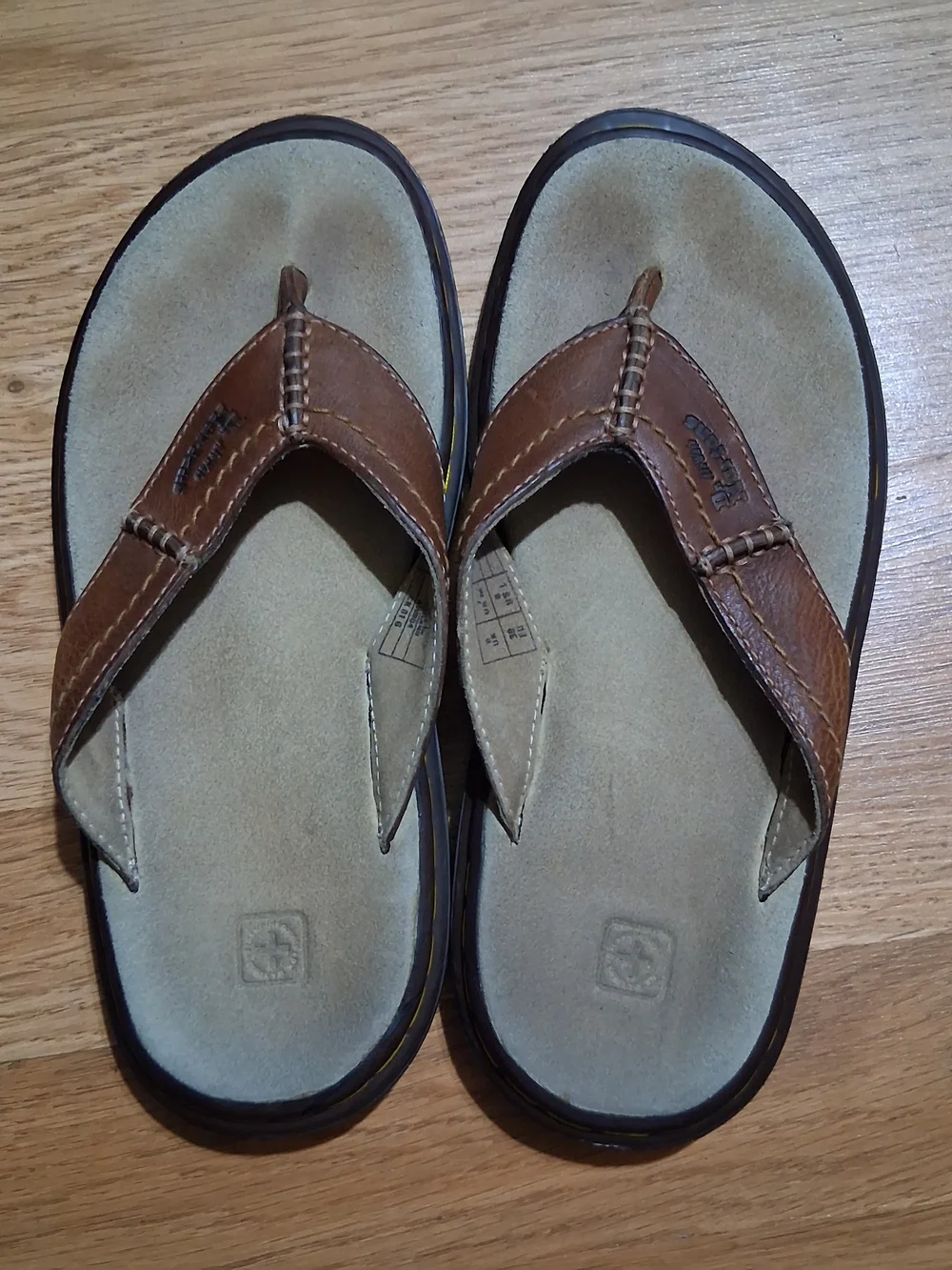 Dr. Martens Brown Leather Men's Flip-Flop Sandals